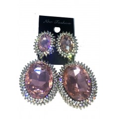 boucles d'oreilles en pierre rose eclatante