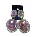 boucles d'oreilles en pierre rose eclatante