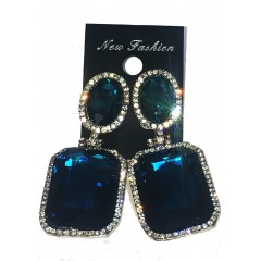 boucles d'oreilles en pierre verte eclatante