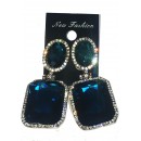 boucles d'oreilles en pierre verte eclatante
