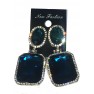 boucles d'oreilles en pierre verte eclatante