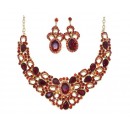 Parrure "rouge" à pierre avec boucle d'oreille