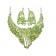 Parrure "vert"scintillante à pierre avec boucle d'oreille