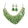 Parrure "vert"scintillante à grosses pierres avec boucle d'oreille