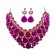 Parrure "violet" à grosses pierres avec boucle d'oreille