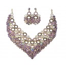 Parrure à pierre scintillante avec des rondelles "noir,violet,gris"