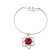 Ras de cou argenté avec boucle d'oreille motif étoile à pierre rouge