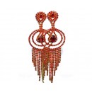 Boucle d'oreilles dorées à perles "rouge"
