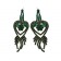 Boucle d'oreilles dorées à perles doubles coeurs "vert"