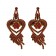 Boucle d'oreilles dorées à perles doubles coeurs "rouge"