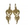 Boucle d'oreilles dorées à perles doubles coeurs