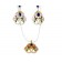 Ensembles bijoux plaqué  avec boucles d'oreilles à pierre"bleu,rose,vert"