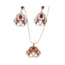 Ensembles bijoux plaqué  avec boucles d'oreilles à pierre rose