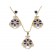 Ensembles bijoux plaqué argenté avec boucles d'oreilles à pierre "bleu"