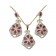 Ensembles bijoux plaqué argenté avec des boucles d'oreilles à pierre"rose"