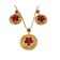 Ensembles bijoux plaqué, argentées avec des boucles d'oreilles à pierre rose