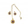 Ensembles bijoux plaqué  avec boucles d'oreilles à pierre argentée"violet"