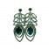 Boucle d'oreilles dorées à pierre avec deux grosses pierre"vert"
