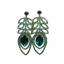 Boucle d'oreilles dorées à pierre avec deux grosses pierre"vert"