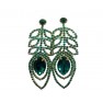 Boucle d'oreilles dorées à pierre avec deux grosses pierre"vert"