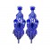 Boucle d'oreilles agentée à pierre" bleu"