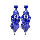 Boucle d'oreilles agentée à pierre" bleu"
