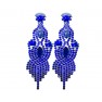 Boucle d'oreilles agentée à pierre" bleu"