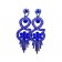 Boucle d'oreilles agentée à pierre" bleu" dorée