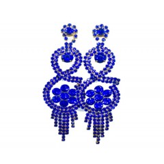 Boucle d'oreilles agentée à pierre" bleu" dorée