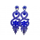 Boucle d'oreilles agentée à pierre" bleu" dorée