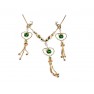 Ensembles bijoux plaqué  avec boucles d'oreilles en coeur à pierre"vert"