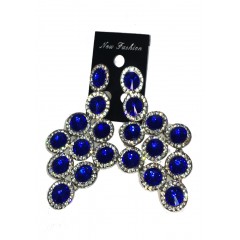 Boucle d'oreilles agentées à pierre" bleu" "new fashion"