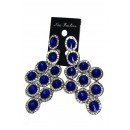 Boucle d'oreilles agentées à pierre" bleu" "new fashion"