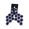 Boucle d'oreilles agentées à pierre" bleu" "new fashion"