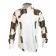 Chemise en tissu manche longue blanc et pagne woodin marron ,noir, jaune