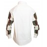Chemise en tissu manche longue blanc et pagne woodin marron ,noir, jaune