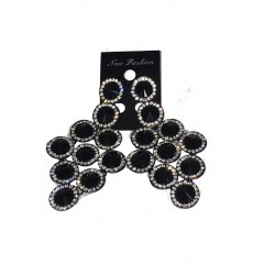 Boucle d'oreilles agentée à pierre bleue scintillante "new fashion"