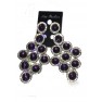 Boucle d'oreilles agentée à pierre violet scintillante"new fashion"