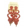 Boucle d'oreilles dorées à pierre rouge "fashion jewelry