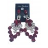 Boucle d'oreilles agentées à grosse  pierre rouge "new fashion"