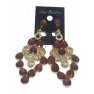 Boucle d'oreilles dorées à pierre jaune "new fashion"