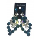 Boucle d'oreilles agentées à pierre bleue "new fashion"