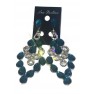 Boucle d'oreilles agentées à pierre bleue "new fashion"