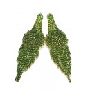 Boucle d'oreilles dorée à pierre" vert"scintillante