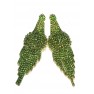 Boucle d'oreilles dorée à pierre" vert"scintillante