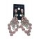 Boucle d'oreilles argentées à grosses pierres rose claire