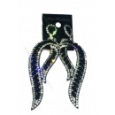 Boucle d'oreilles agentée en petite pierre noir"new fashion"