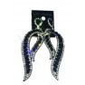Boucle d'oreilles agentée en petite pierre noir"new fashion"