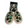 Boucle d'oreilles agentée à pierre verte dorée"new fashion