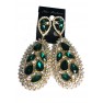 Boucle d'oreilles agentée à pierre verte dorée"new fashion